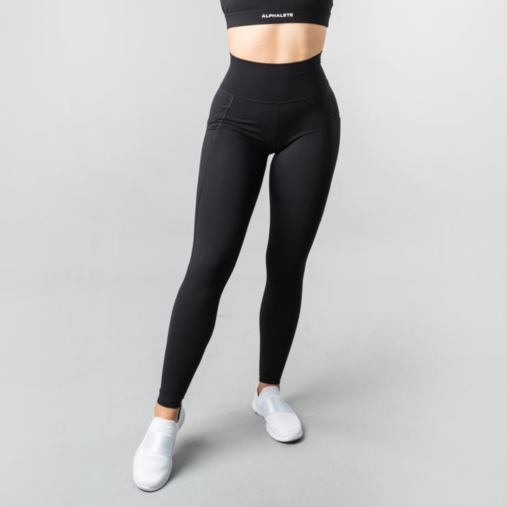 Alphalete noir black leggings (halo style)